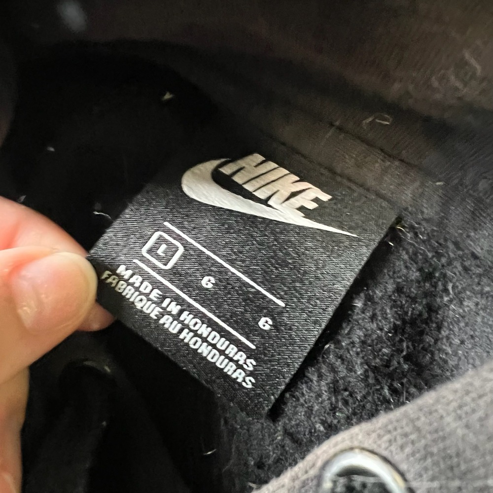 Nike Hoodie Mens Large Black Pullover Fleece Embroidered Logo Sportswear Casual - Picture 4 of 10